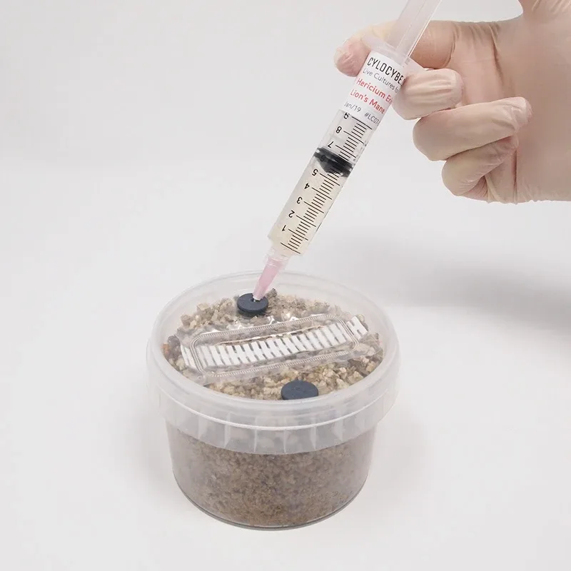 Inoculating a PF-Tek MycoPot through its injection port